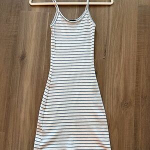 Brandy Melville Navy and White Striped Midi Dress